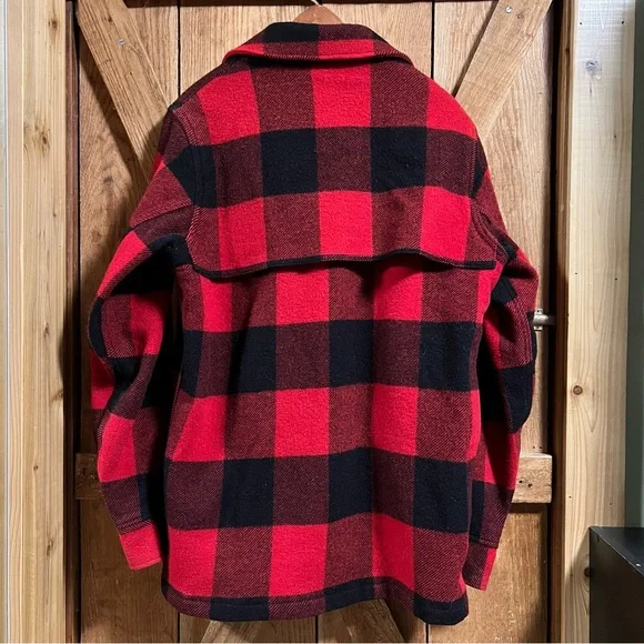 🦬Vintage 1950s/60s Woolrich Utility Field Hunting Jacket Black/Red Wool Check - Picture 5 of 9